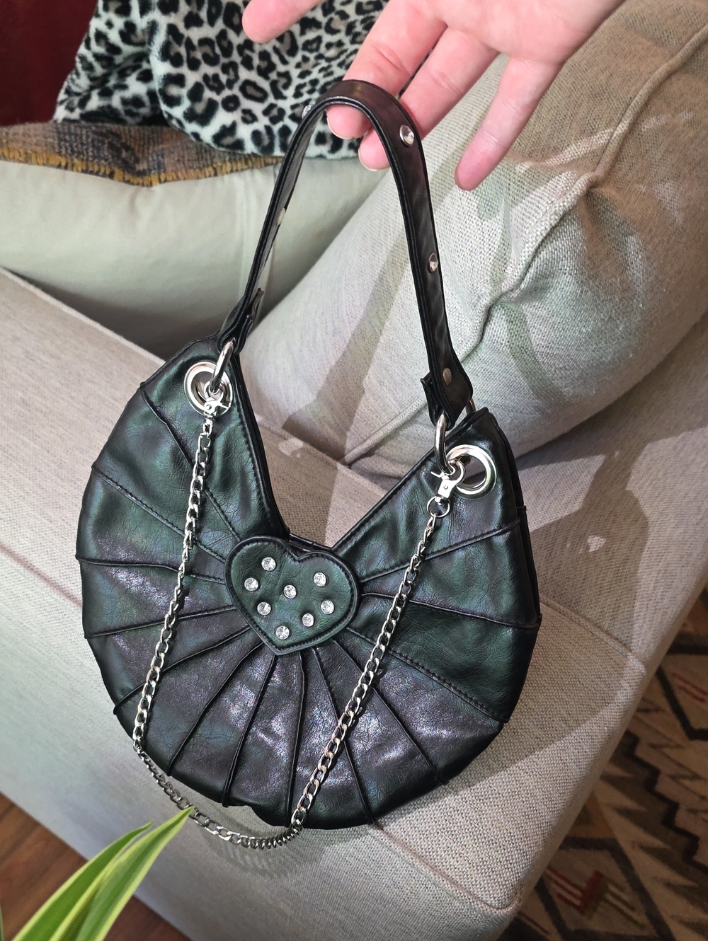 Y2K Crescent shaped faux leather
